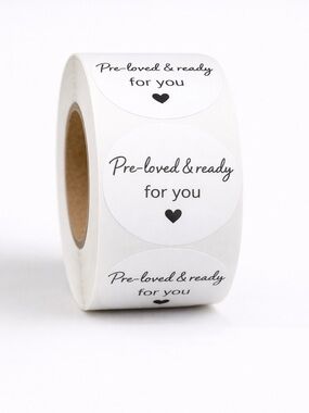 100 preloved & ready for you stickers round labels for small business clothing